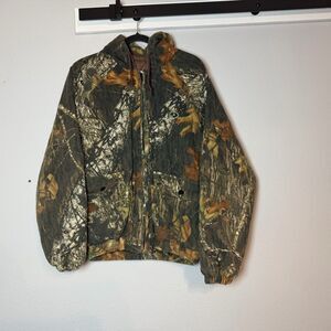 Russell Outdoors Camo Mossy Oak Jacket Size Medium Flintlock Plus Hooded